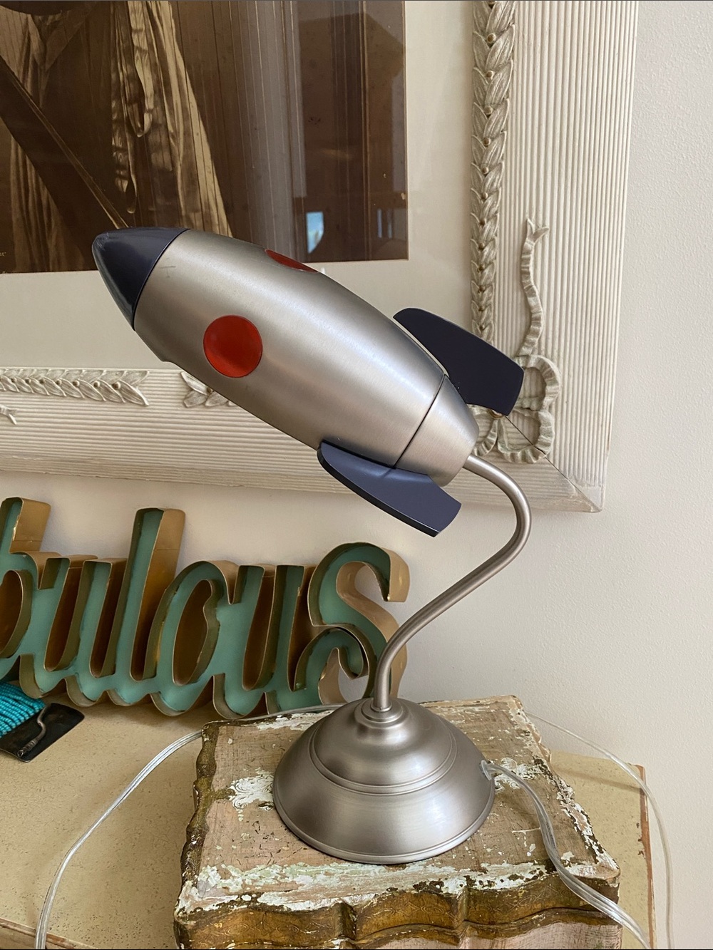 POTTERY BARN KIDS Rocketship Lamp Light